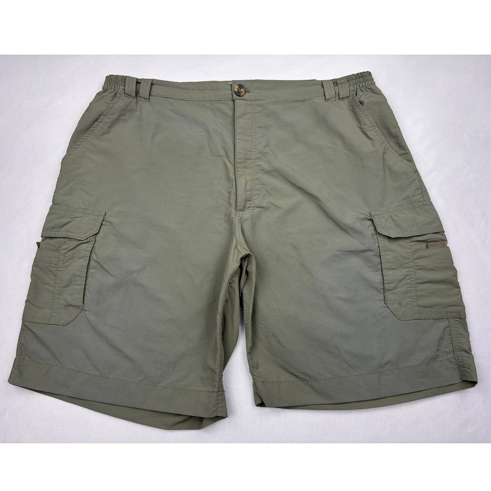 Joe Marlin Mens XL Cargo Shorts Olive Green Polyester Hiking Fishing Utility‎